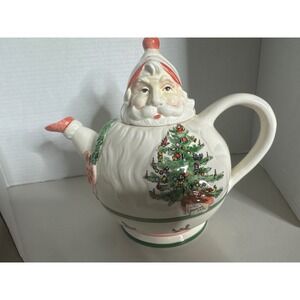 Department 56 Christmas Kringles Santa Claus Teapot Hand Painted Japan Ceramic